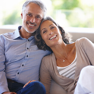 senior couple smiling